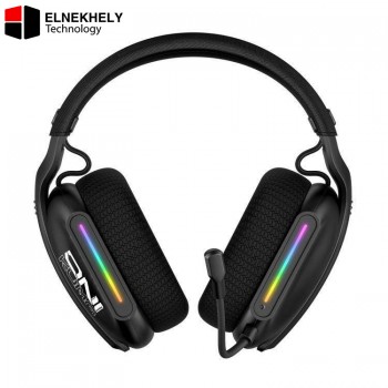 ONIKUMA GT808 Tri-Mode Gaming Headset – 2.4G Wireless, Bluetooth & Wired Connection, Lightweight Over-Ear Design, RGB Lighting, Built-in Mic, 50mm Drivers, 60H Battery Life – Black