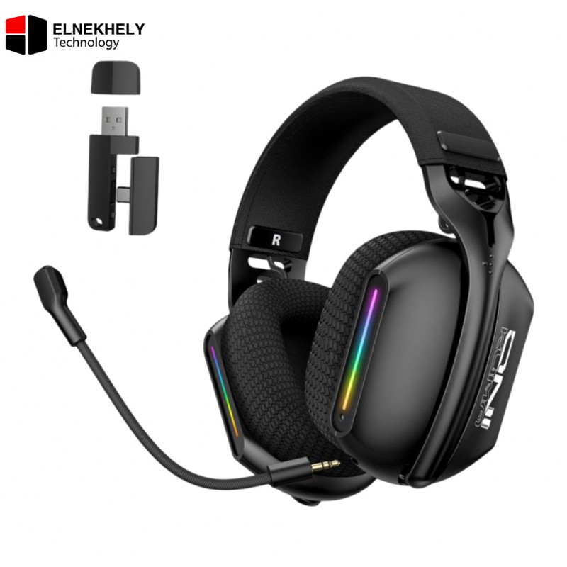 ONIKUMA GT808 Tri-Mode Gaming Headset – 2.4G Wireless, Bluetooth & Wired Connection, Lightweight Over-Ear Design, RGB Lighting, Built-in Mic, 50mm Drivers, 60H Battery Life – Black ONIKUMA GT808 Tri-Mode Gaming Headset – 2.4G Wireless, Bluetooth & Wired Connection, Lightweight Over-Ear Design, RGB Lighting, Built-in Mic, 50mm Drivers, 60H Battery Life – Black