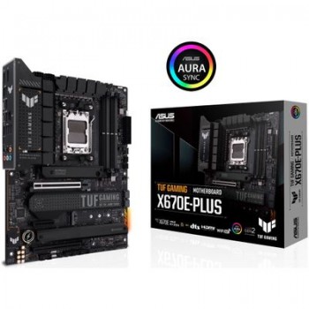ASUS TUF Gaming X670E-PLUS WiFi 6E Socket AM5 LGA 1718 Ryzen 7000 ATX Gaming Motherboard 16 Power Stages PCIe 5.0 DDR5 Memory Four M.2 Slots 2.5 Gb LAN USB 4 Aura RGB Lighting