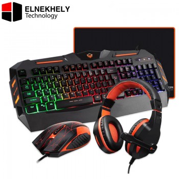 Meetion C500 4-in-1 Gaming Combo – RGB Backlit Wired Keyboard with 12 Shortcut Keys, 3200 DPI Adjustable Gaming Mouse, Large Mouse Pad & Stereo Headset with Microphone for PC Laptop Windows Mac – Black