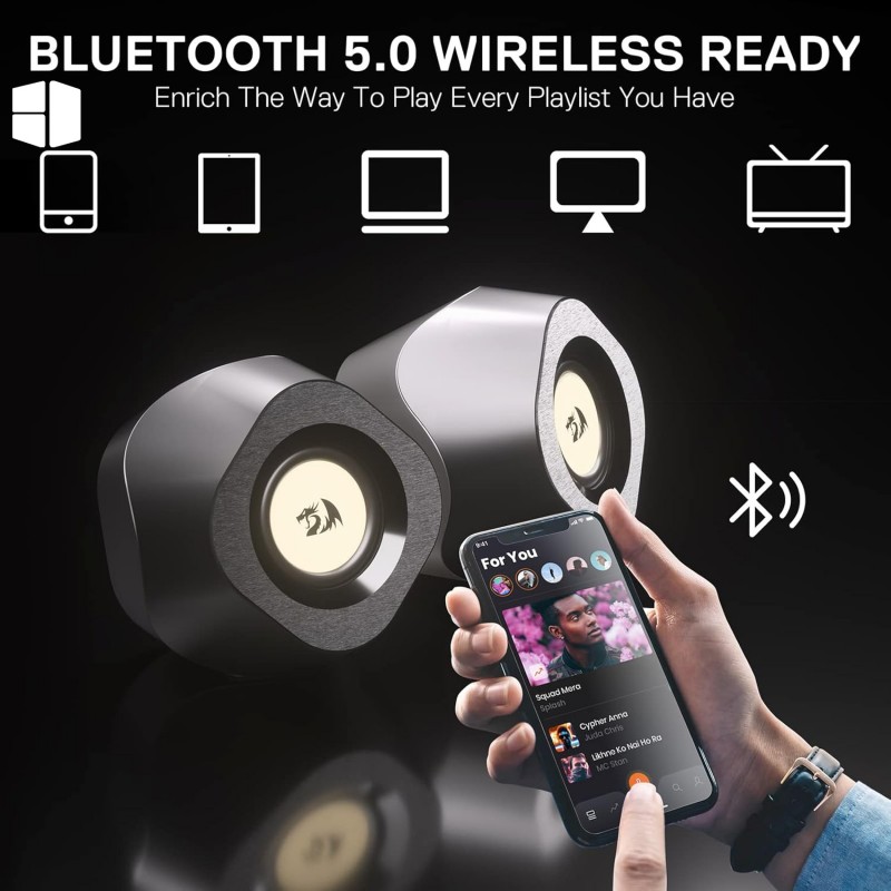 Redragon GS590 Wireless RGB Desktop Speakers Redragon GS590 Wireless RGB Desktop Speakers
