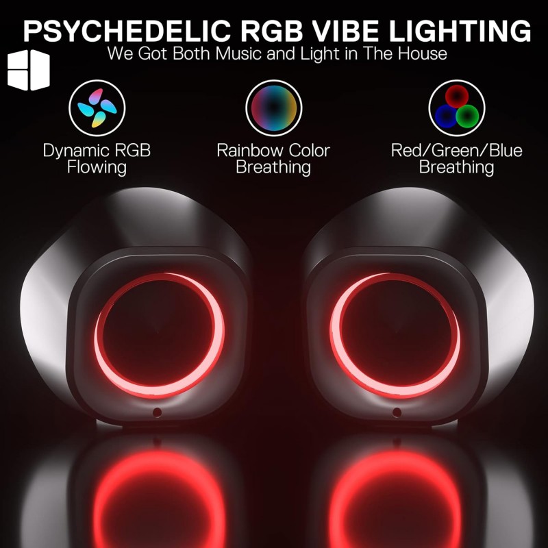Redragon GS590 Wireless RGB Desktop Speakers Redragon GS590 Wireless RGB Desktop Speakers