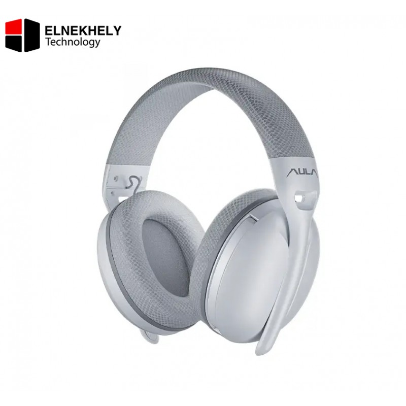 AULA S6 Tri-Mode Wireless Gaming Headset (40mm Drivers / Bluetooth 5.3) - White