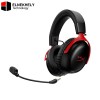 HP HyperX Cloud III S Wireless Gaming Headset – 53mm Angled Drivers, Memory Foam & Premium Leatherette, Electret Condenser Microphone, Black/Red | A59Z0AA