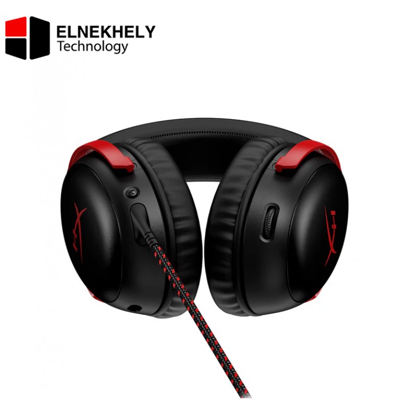 HyperX Cloud III Wired Gaming Headset – 53mm Angled Drivers, DTS Spatial Audio, Memory Foam Comfort, Ultra-Clear 10mm Mic, USB-C/USB-A/3.5mm, Compatible with PC, PS5, Xbox Series X|S – Black/Red