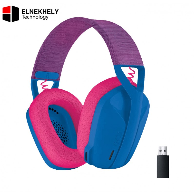 Logitech G435 LIGHTSPEED Wireless Gaming Headset – Bluetooth & 2.4GHz Connectivity, Ultra-Lightweight Over-Ear Design, Dual Beamforming Mics, 18H Battery Life – Blue & Pink