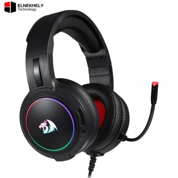 Redragon H270 Mento RGB Wired Gaming Headset – 50mm Drivers, 3.5mm + USB, Surround Sound, Black