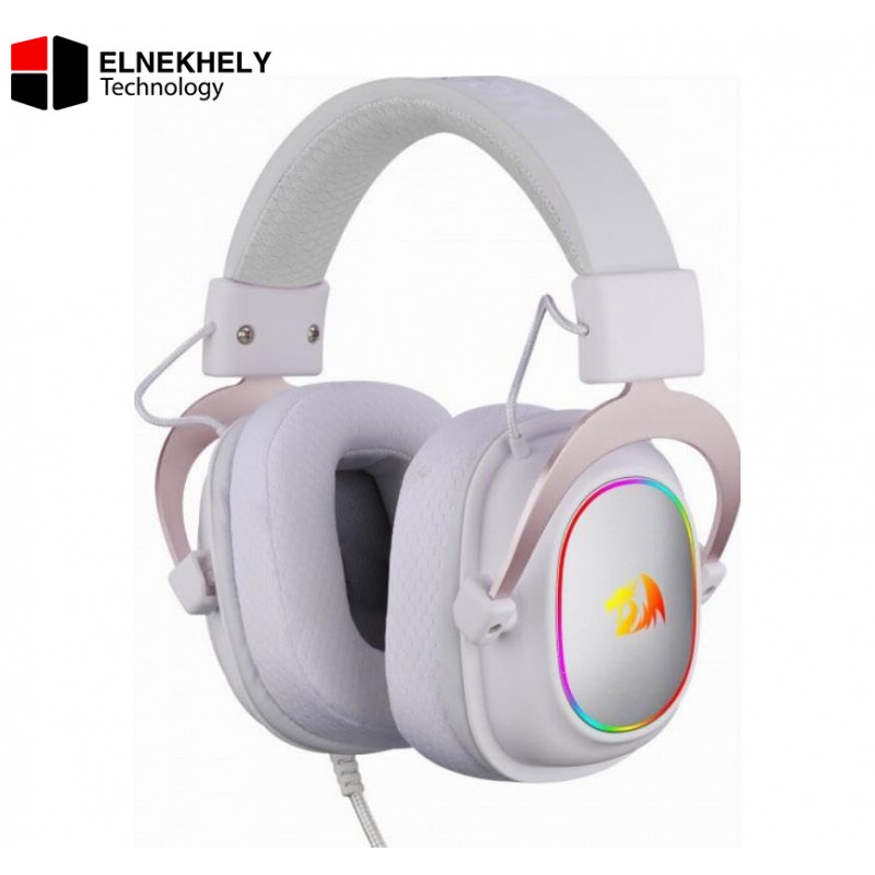 Redragon H510 Zeus-X RGB Wired Headset – White, 7.1 Surround Sound, 53mm Audio Drivers, Memory Foam Ear Pads, Durable Fabric Design, USB Powered, Multi-Platform Support (PC / PS4 / Nintendo Switch)