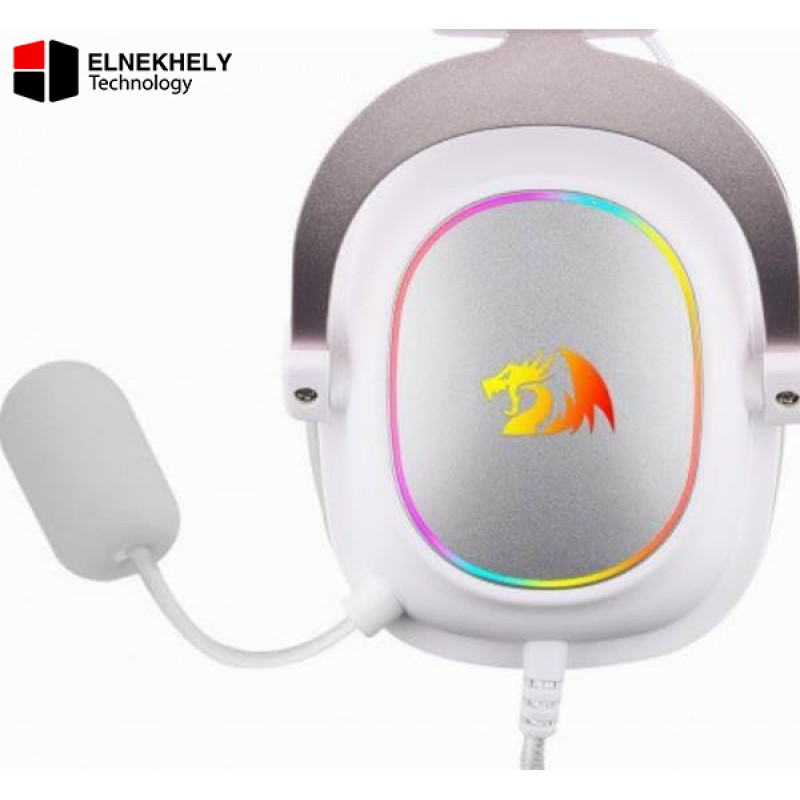Redragon H510 Zeus-X RGB Wired Headset – White, 7.1 Surround Sound, 53mm Audio Drivers, Memory Foam Ear Pads, Durable Fabric Design, USB Powered, Multi-Platform Support (PC / PS4 / Nintendo Switch)