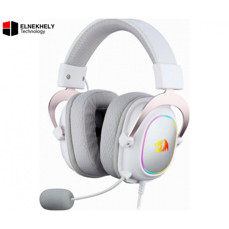 Redragon H510 Zeus-X RGB Wired Headset – White, 7.1 Surround Sound, 53mm Audio Drivers, Memory Foam Ear Pads, Durable Fabric Design, USB Powered, Multi-Platform Support (PC / PS4 / Nintendo Switch)