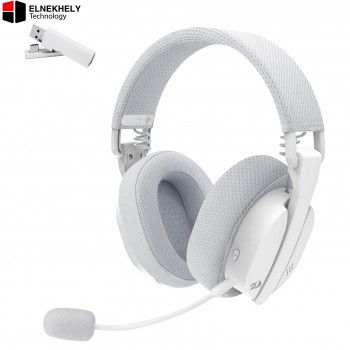 Redragon H888 White Wireless Gaming Headset – 7.1 Surround Sound, Tri-Mode Connectivity, 168g Ultra-Light
