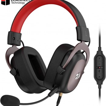 Redragon Zeus H510-FB Wired Gaming Headset – 53mm Drivers, Detachable Mic, Stereo 2.0, Black