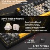 AULA L99 Tri-Mode Wireless Mechanical Keyboard (Raindrop Switches / 3.98" IPS Touchscreen / 75% Hot-Swap) - Grey & Yellow AULA L99 Tri-Mode Wireless Mechanical Keyboard (Raindrop Switches / 3.98" IPS Touchscreen / 75% Hot-Swap) - Grey & Yellow