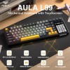 AULA L99 Tri-Mode Wireless Mechanical Keyboard (Raindrop Switches / 3.98" IPS Touchscreen / 75% Hot-Swap) - Grey & Yellow AULA L99 Tri-Mode Wireless Mechanical Keyboard (Raindrop Switches / 3.98" IPS Touchscreen / 75% Hot-Swap) - Grey & Yellow