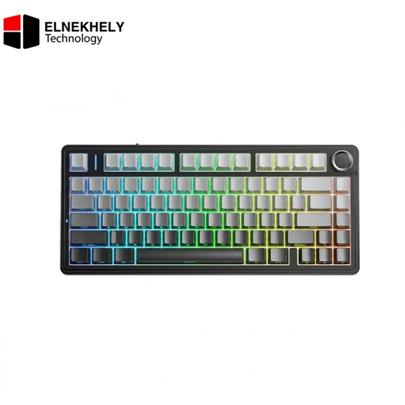 AULA F75 Tri-Mode Wireless Mechanical Keyboard (Reaper Switch / 75% Hot-Swap) - Gradient Grey