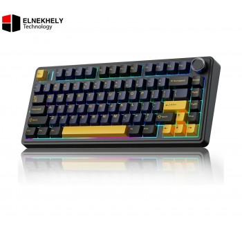 AULA F75 Tri-Mode Wireless Mechanical Keyboard (Reaper Switches / 75% Hot-Swap / 4000mAh) - Thunder Black