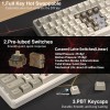 AULA L99 Tri-Mode Wireless Mechanical Keyboard (Caramel Latte Switches / 3.98" IPS Touchscreen / 75% Hot-Swap) - Latte Brown