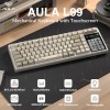 AULA L99 Tri-Mode Wireless Mechanical Keyboard (Caramel Latte Switches / 3.98" IPS Touchscreen / 75% Hot-Swap) - Latte Brown