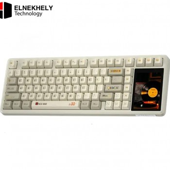 AULA L99 Tri-Mode Wireless Mechanical Keyboard (Caramel Latte Switches / 3.98" IPS Touchscreen / 75% Hot-Swap) - Latte Brown