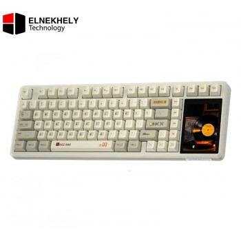 AULA L99 Tri-Mode Wireless Mechanical Keyboard (Caramel Latte Switches / 3.98" IPS Touchscreen / 75% Hot-Swap) - Latte Brown