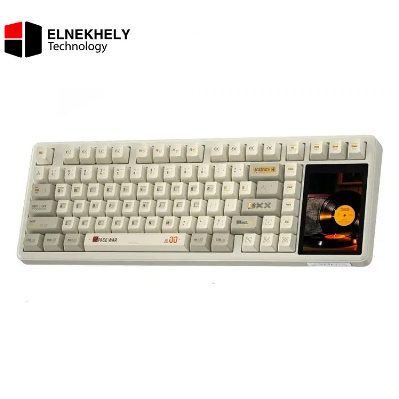AULA L99 Tri-Mode Wireless Mechanical Keyboard (Caramel Latte Switches / 3.98" IPS Touchscreen / 75% Hot-Swap) - Latte Brown