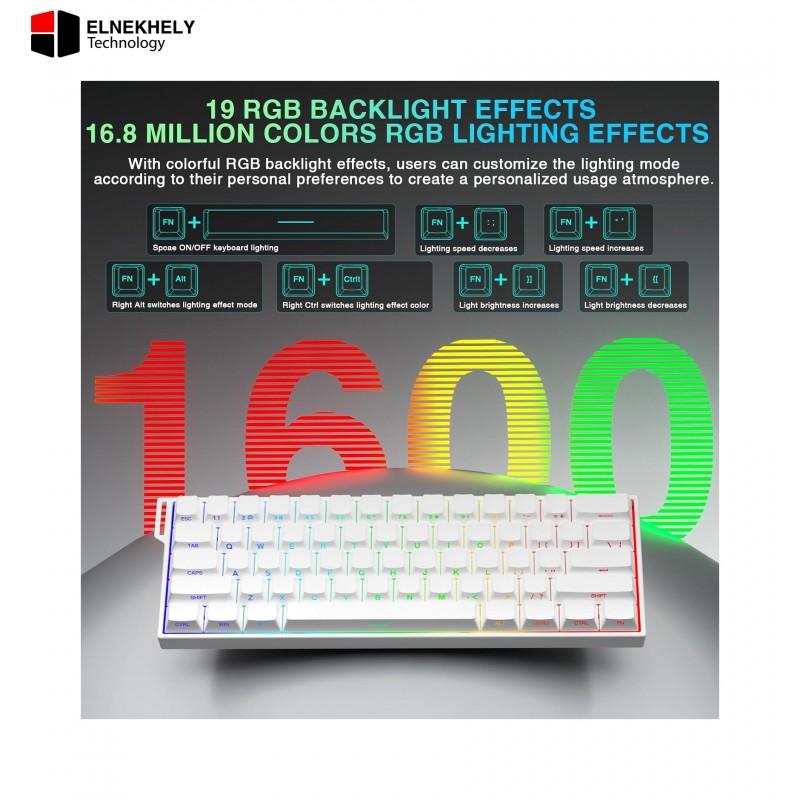 AULA MINI60 HE PRO Tri-Mode Magnetic Switches Gaming Keyboard (8K Polling Rate / Rapid Trigger) - White