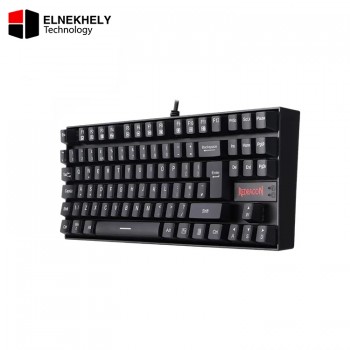 Redragon K552L-KR Kumara 87-Key Mechanical Gaming Keyboard – Red Switch, EN/AR Layout, No Light Edition - Black