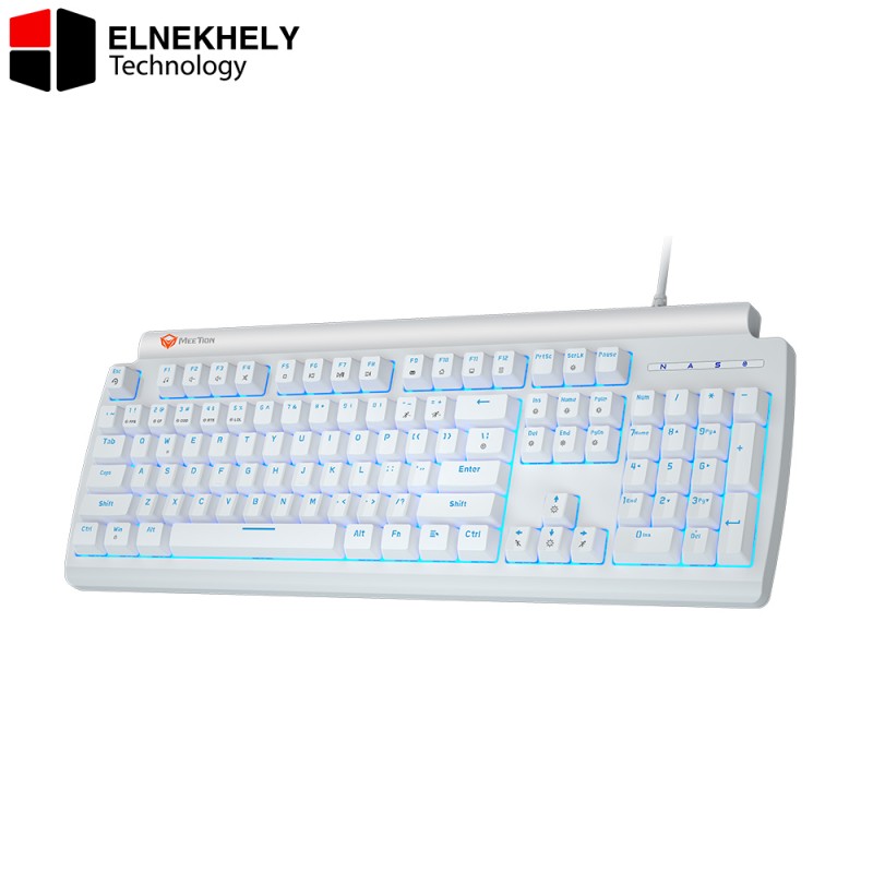 Meetion MT-MK600RD Mechanical Gaming Keyboard White, Full Anti-Ghosting 104 Keys, USB Wired, Windows & Mac Compatible