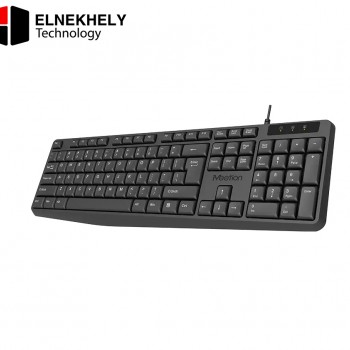 Meetion K200 USB Wired Keyboard – Waterproof Spill-Resistant Full-Size 104/105 Keys Silent Typing Ergonomic Design with 1.8m Cable Plug & Play for Windows & Mac Office Home