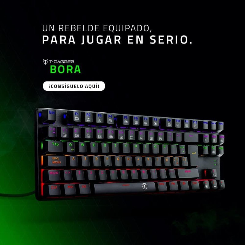 T-DAGGER TGK313 BORA Gaming Mechanical Keyboard - Rainbow LED Lighting (Red Switch) T-DAGGER TGK313 BORA Gaming Mechanical Keyboard - Rainbow LED Lighting (Red Switch)