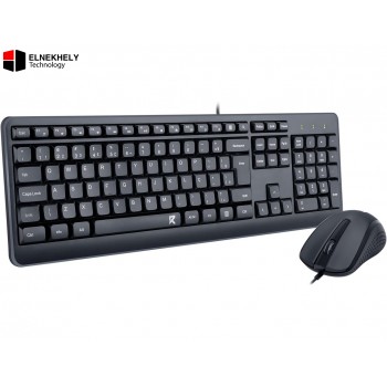Redragon BS-7092 Wired USB Keyboard & Mouse Combo – USB Wired, English & Arabic Keyboard Layout, Black