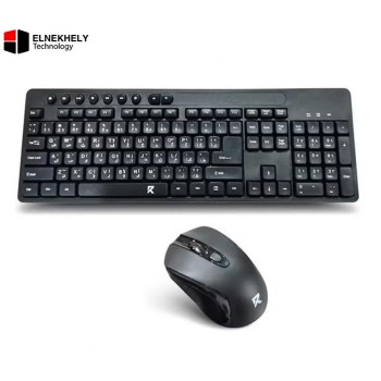 Redragon BS-7094 Wireless Keyboard & Mouse Combo – USB Wireless, Arabic & English Layout, Black, Reliable Performance for Home & Office