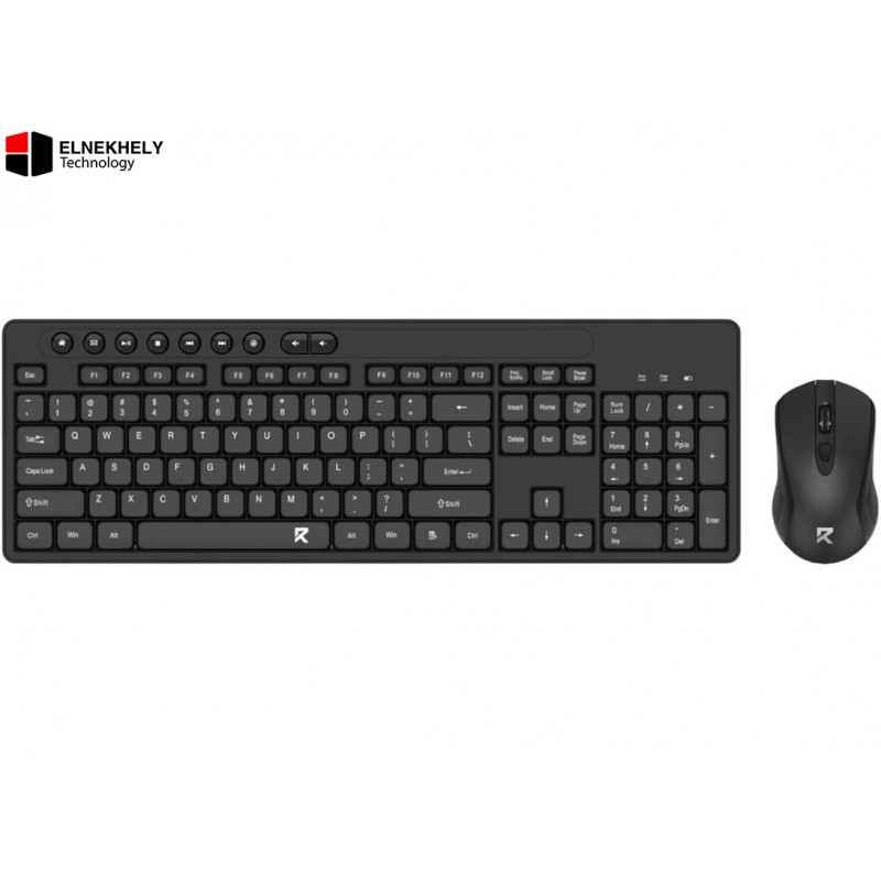 Redragon BS-7094 Wireless Keyboard & Mouse Combo – USB Wireless, Arabic & English Layout, Black, Reliable Performance for Home & Office