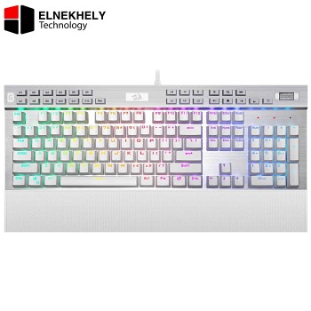 Redragon K550 RGB Yama Gaming Mechanical Keyboard – Red Switches – Multimadia & Macro Recording Keys – Wrist Rest – Volume Control (White)
