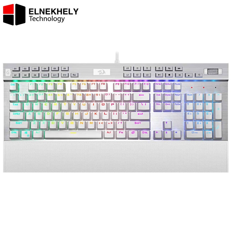 Redragon K550 RGB Yama Gaming Mechanical Keyboard – Red Switches – Multimadia & Macro Recording Keys – Wrist Rest – Volume Control (White) Redragon K550 RGB Yama Gaming Mechanical Keyboard – Red Switches – Multimadia & Macro Recording Keys – Wrist Rest – Volume Control (White)