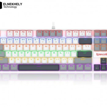 Redragon K552 WGL-R KUMARA Tenkeyless 87-Key Mechanical Gaming Keyboard – Outemu Red Switches, Hot-Swap, White/Gray Redragon K552 WGL-R KUMARA Tenkeyless 87-Key Mechanical Gaming Keyboard – Outemu Red Switches, Hot-Swap, White/Gray
