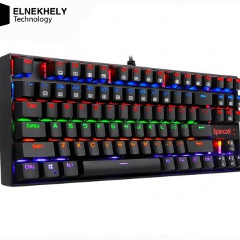 Redragon K552 Kumara Mechanical Gaming Keyboard – Brown Switches, Rainbow LED Backlight, Black