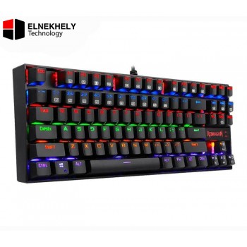 Redragon K552 Kumara Mechanical Gaming Keyboard – Brown Switches, Rainbow LED Backlight, Black