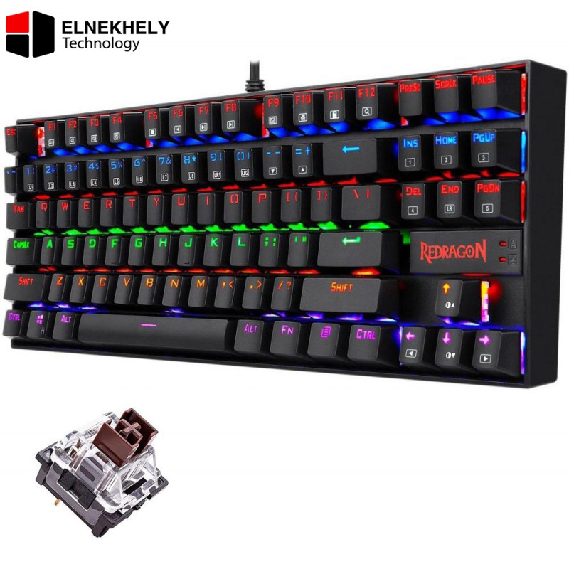 Redragon K552 Kumara Mechanical Gaming Keyboard – Brown Switches, Rainbow LED Backlight, Black Redragon K552 Kumara Mechanical Gaming Keyboard – Brown Switches, Rainbow LED Backlight, Black