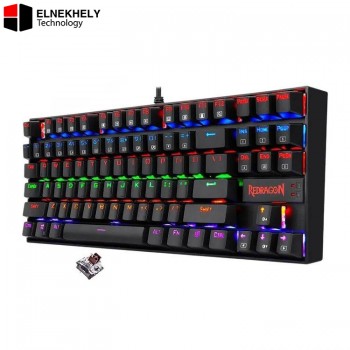 Redragon K552E Kumara Elite Mechanical Keyboard – Brown Switch, Compact Tenkeyless Design, Rainbow Backlit, Durable Metal Frame, Anti-Ghosting Gaming Keyboard