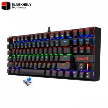 Redragon K552E Kumara Elite Mechanical Keyboard – Blue Switch, Compact Tenkeyless Design, Rainbow Backlit, Durable Metal Frame, Anti-Ghosting Gaming Keyboard