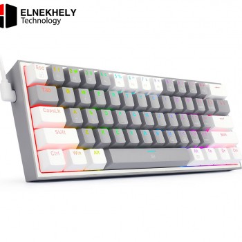 REDRAGON K617 Fizz RGB 60% Gaming Mechanical Keyboard – Red Switches (Grey White)