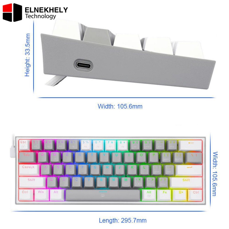 REDRAGON K617 Fizz RGB 60% Gaming Mechanical Keyboard – Red Switches (Grey White) REDRAGON K617 Fizz RGB 60% Gaming Mechanical Keyboard – Red Switches (Grey White)