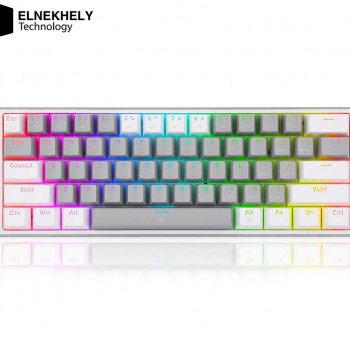 REDRAGON K617 Fizz RGB 60% Gaming Mechanical Keyboard – Red Switches (Grey White)