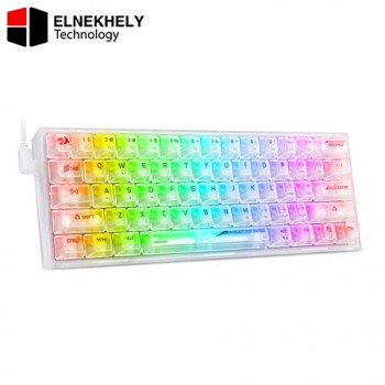 Redragon Fizz K617 Custom Crystal Swtich RGB Transparent White Wired Mechanical Gaming Keyboard