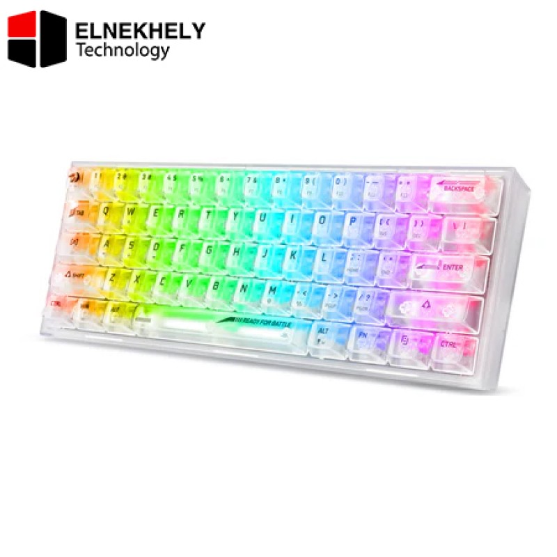Redragon Fizz K617 Custom Crystal Swtich RGB Transparent White Wired Mechanical Gaming Keyboard Redragon Fizz K617 Custom Crystal Swtich RGB Transparent White Wired Mechanical Gaming Keyboard