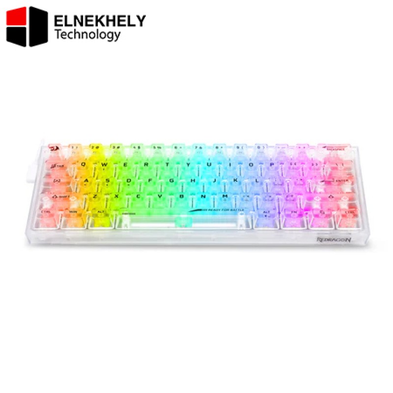 Redragon Fizz K617 Custom Crystal Swtich RGB Transparent White Wired Mechanical Gaming Keyboard Redragon Fizz K617 Custom Crystal Swtich RGB Transparent White Wired Mechanical Gaming Keyboard