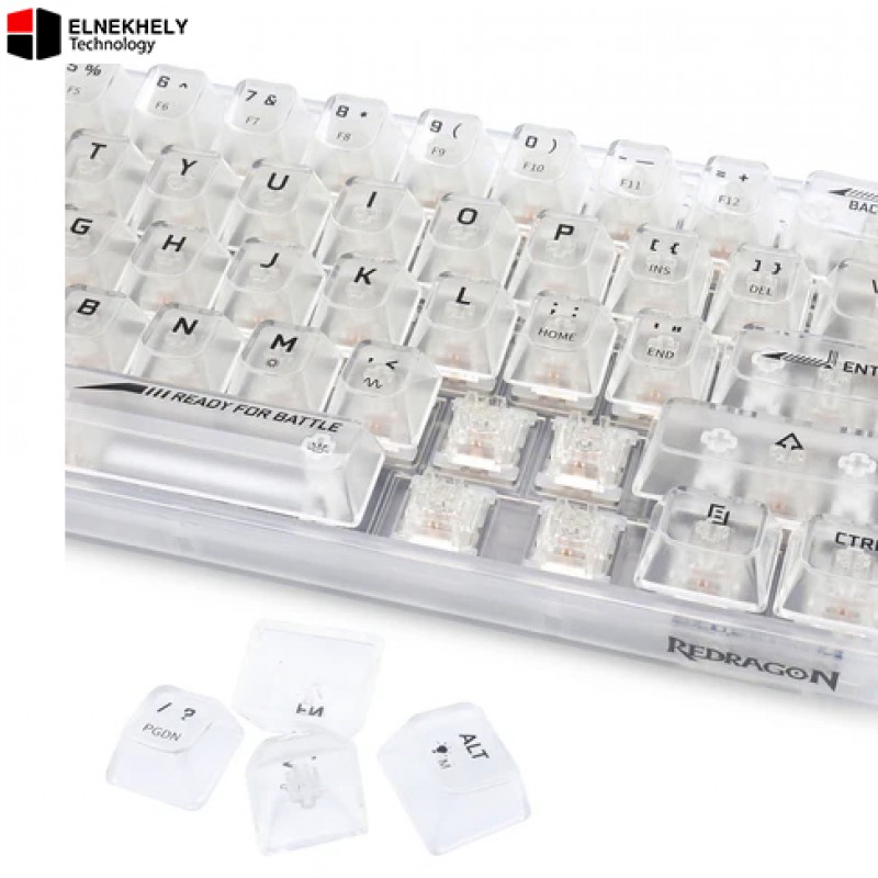 Redragon Fizz K617 Custom Crystal Swtich RGB Transparent White Wired Mechanical Gaming Keyboard Redragon Fizz K617 Custom Crystal Swtich RGB Transparent White Wired Mechanical Gaming Keyboard
