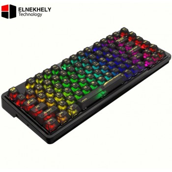 Redragon K649 ELF PRO 2.4GHz Bluetooth & Wired Tri-Mode Wireless Mechanical Keyboard (Upgraded Gasket / Custom Transparent Keys) - Black
