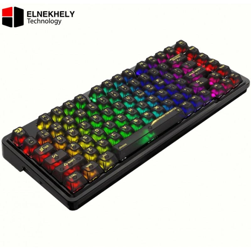 Redragon K649 ELF PRO 2.4GHz Bluetooth & Wired Tri-Mode Wireless Mechanical Keyboard (Upgraded Gasket / Custom Transparent Keys) - Black Redragon K649 ELF PRO 2.4GHz Bluetooth & Wired Tri-Mode Wireless Mechanical Keyboard (Upgraded Gasket / Custom Transparent Keys) - Black